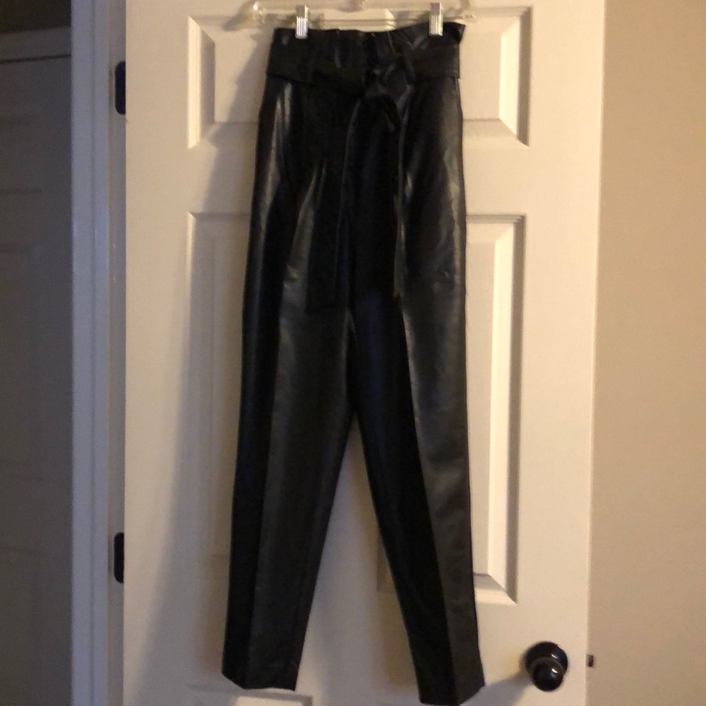 New Look Faux Leather Paper-bag Pant
